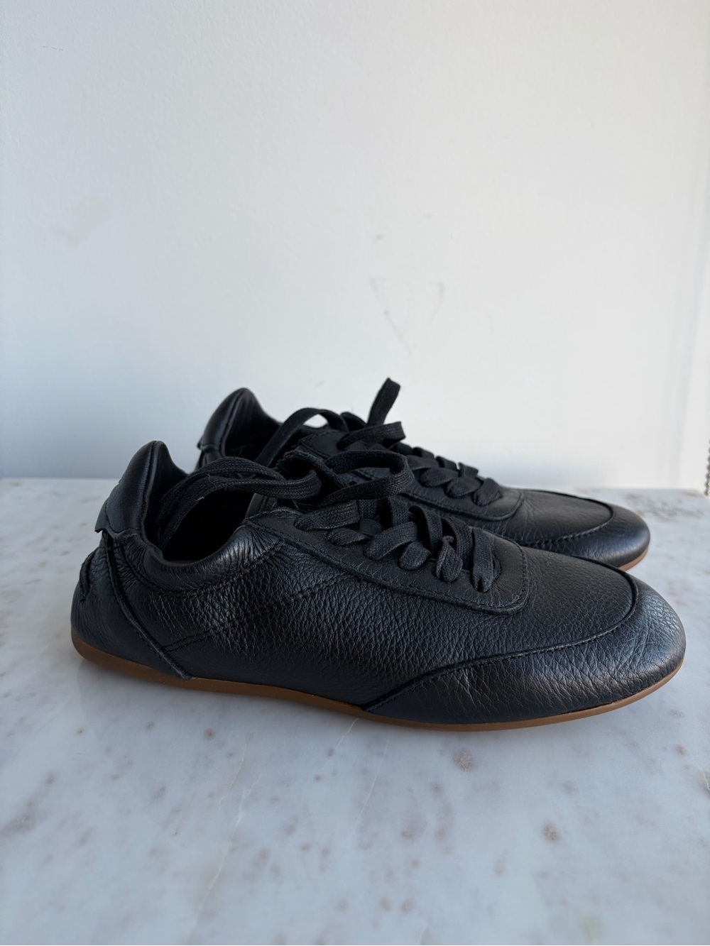 Sperry Black Leather Lace-Up Women's Sneakers